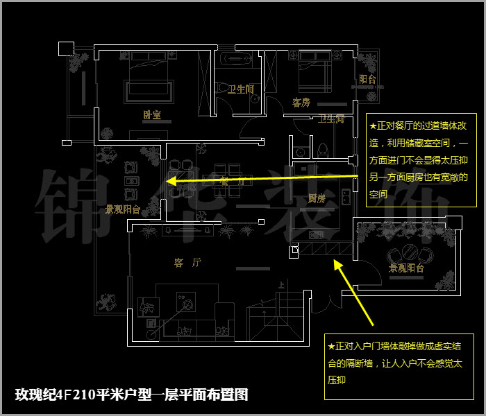 融僑中央花園玫瑰紀(jì)四樓215平米 戶型